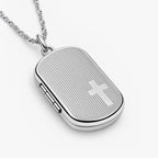 Cross Dog Tag Photo Locket