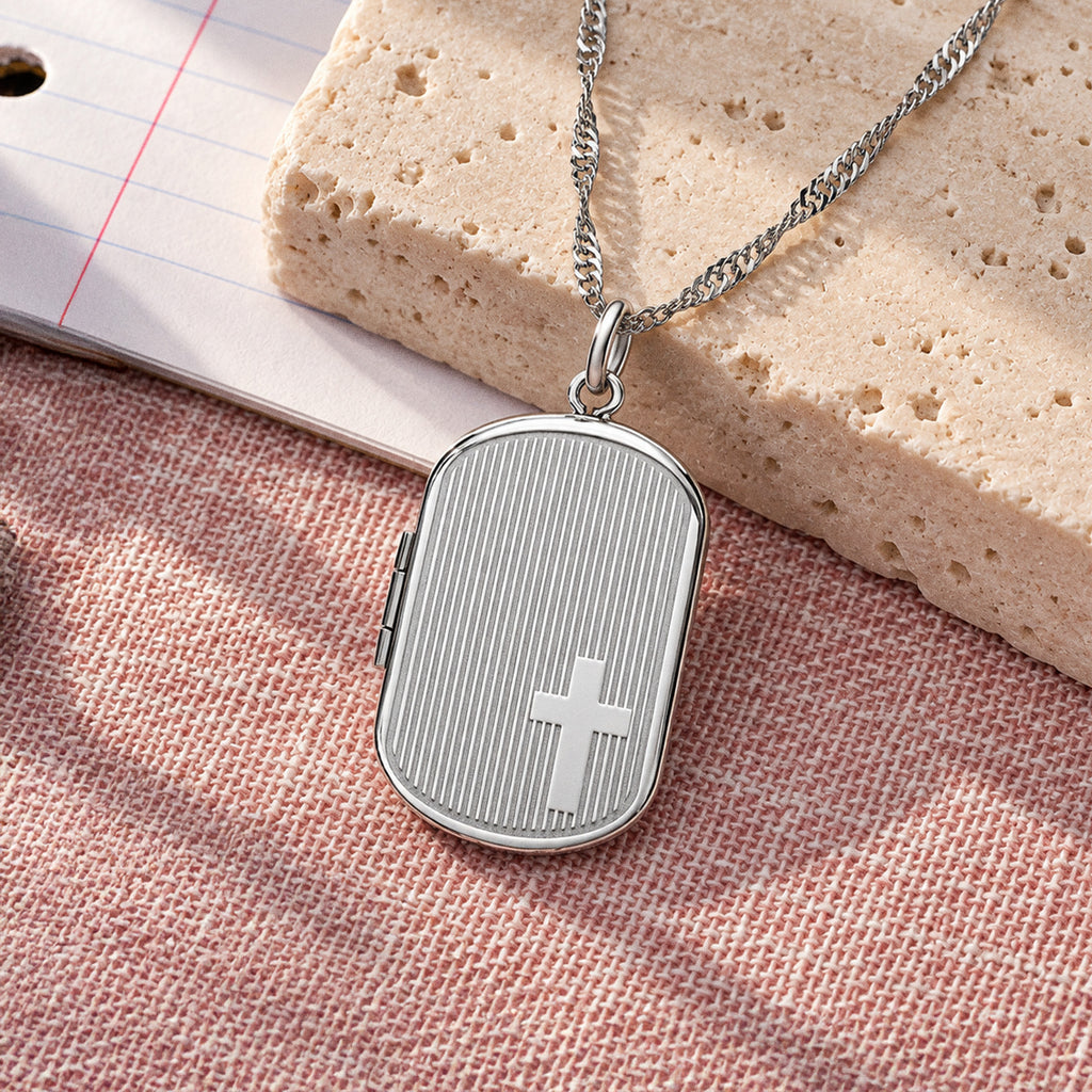 Cross Dogtag Photo Locket - lifestyle