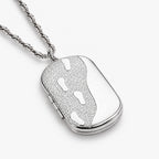 Foot Prints Dog Tag Photo Locket
