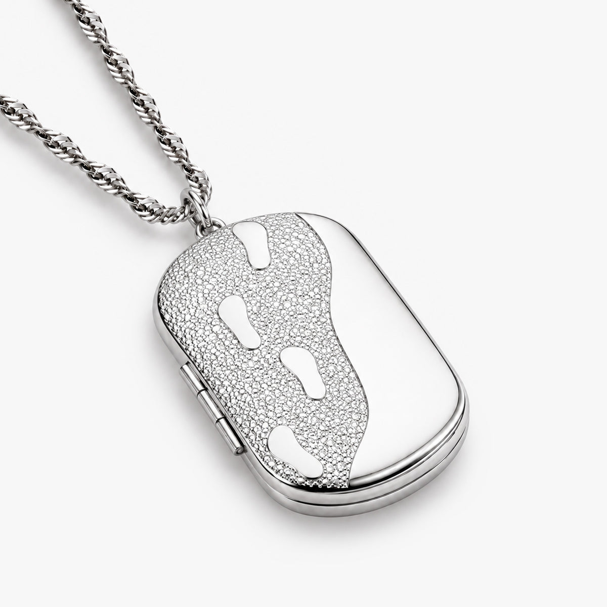Foot Prints Dog Tag Photo Locket