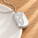 Foot Prints Dog Tag Photo Locket - lifestyle