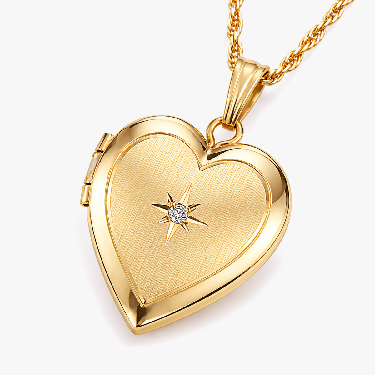 Heart Photo Locket With Genuine Diamond