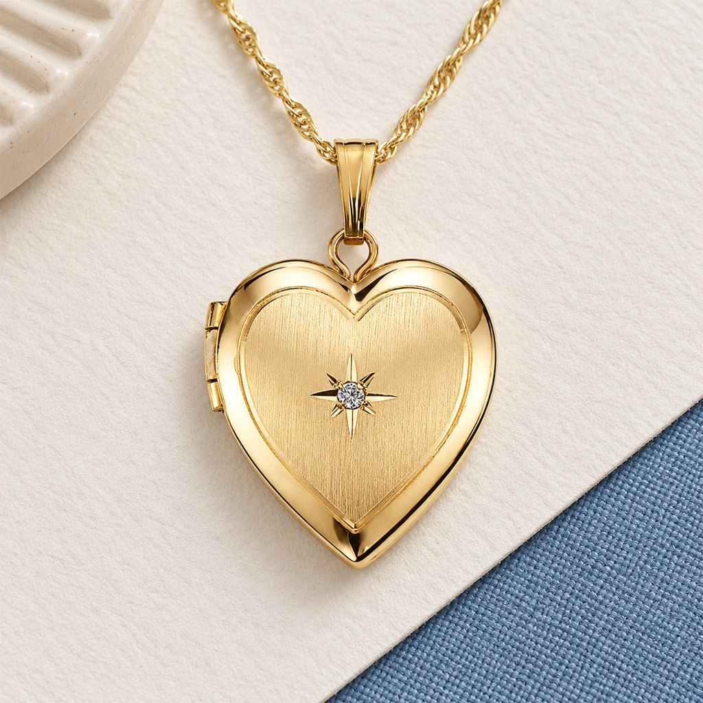 Heart Photo Locket With Genuine Diamond - lifestyle
