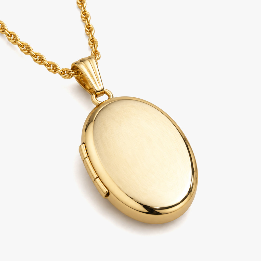 14K Gold Filled Oval Photo Locket