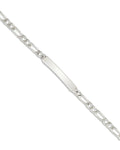 Custom Engraved Sterling Silver Womens Figaro Link ID Bracelet