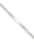 Custom Engraved Sterling Silver Men's Figaro Link ID Bracelet