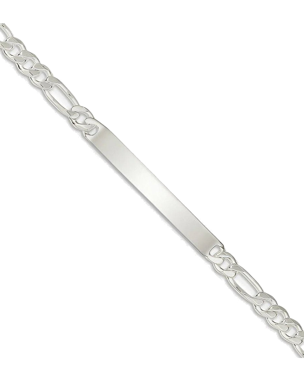 Custom Engraved Sterling Silver Men's Figaro Link ID Bracelet