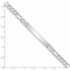 Custom Engraved Sterling Silver Men's Figaro Link ID Bracelet