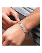 Custom Engraved Sterling Silver Men's Curb Link ID Bracelet