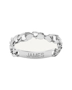 Custom Engraved Sterling Silver Men's Curb Link ID Bracelet