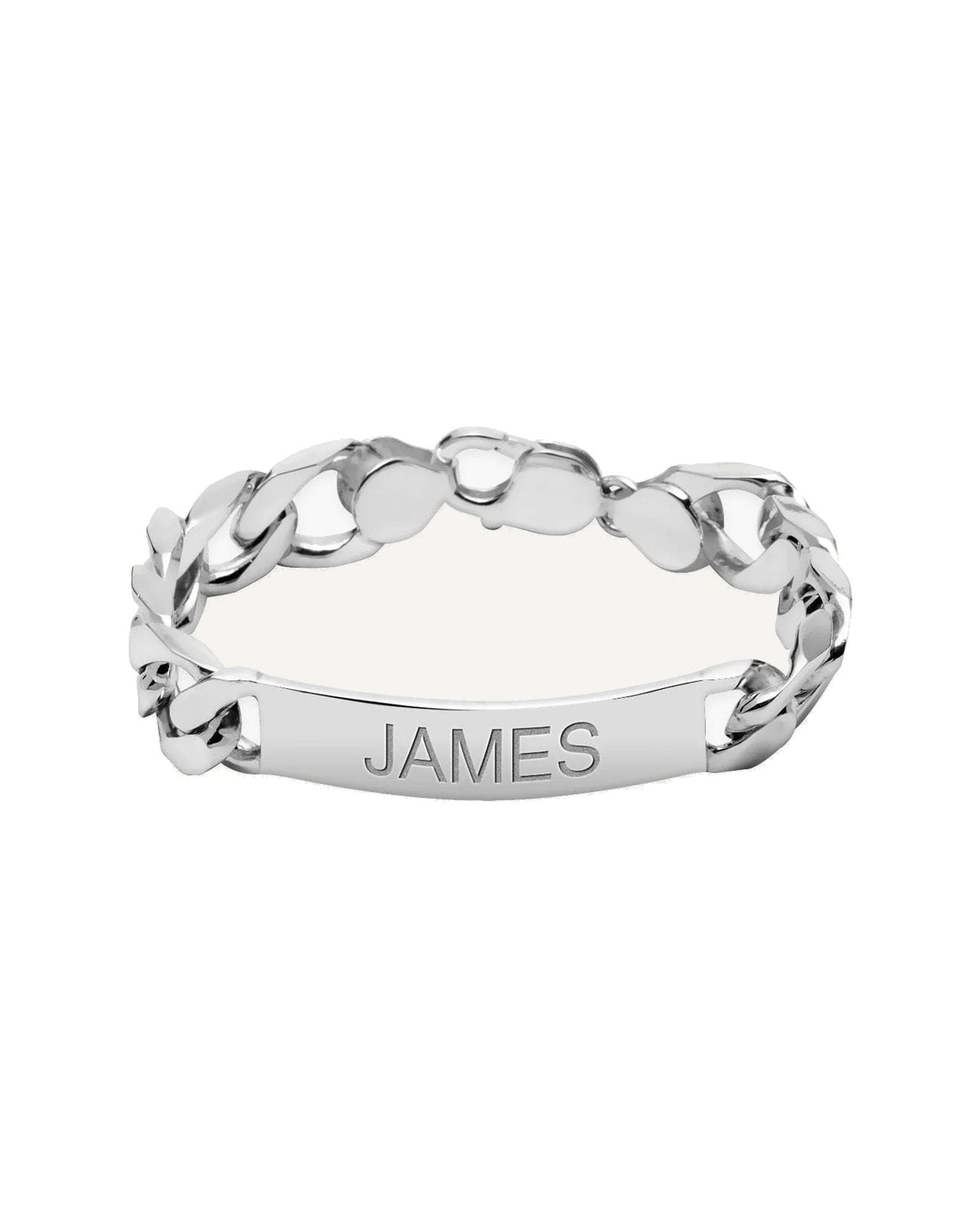 Custom Engraved Sterling Silver Men's Curb Link ID Bracelet