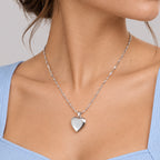 Small Heart Photo Locket - on model