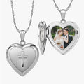 Small Cross Heart Photo Locket