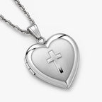 Small Cross Heart Photo Locket