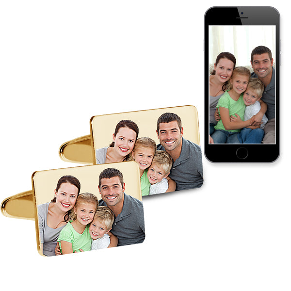 Photo Engraved Rectangle Cufflinks
