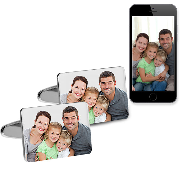 Photo Engraved Rectangle Cufflinks