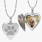 Dog Paw Print Heart Photo Locket
