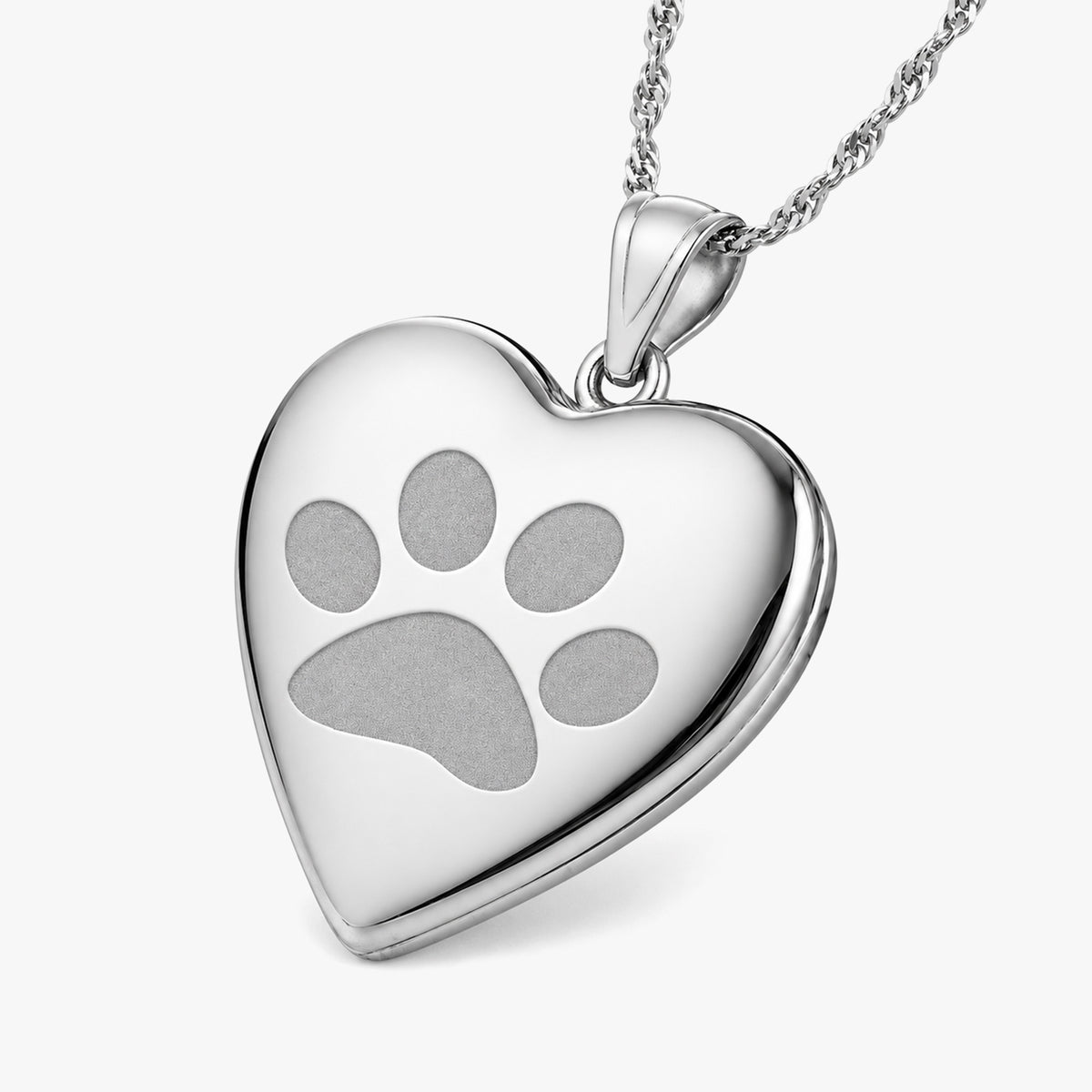 Dog Paw Print Heart Photo Locket