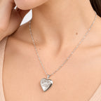 Dog Paw Print Heart Photo Locket - on model