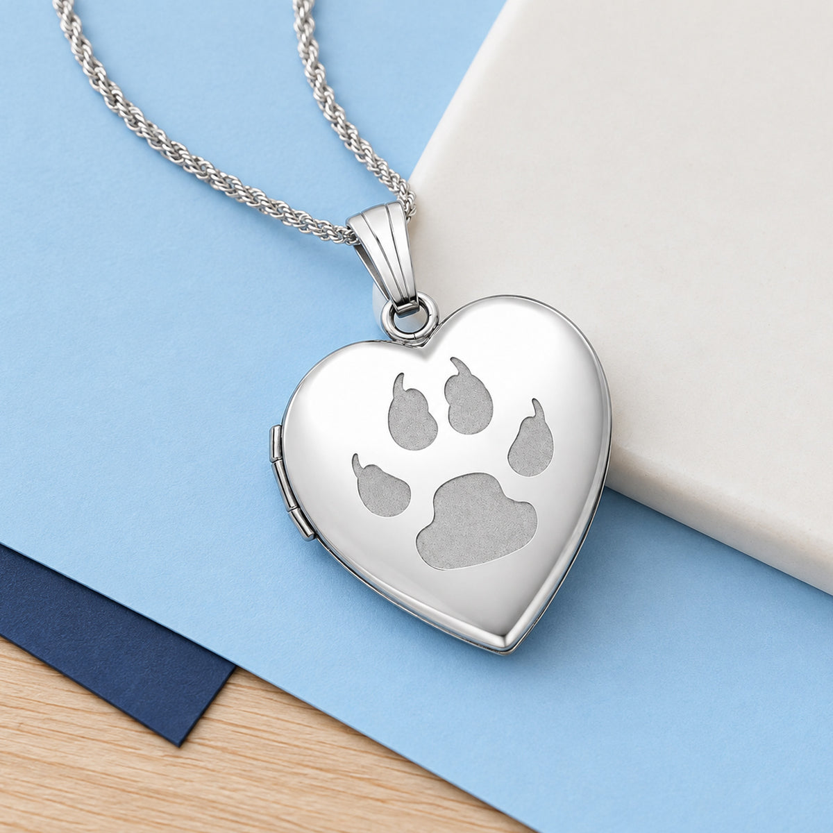 Cats Paw Print Heart Photo Locket - lifestyle