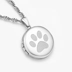 Dog Paw Print Round Photo Locket