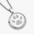 Cat Paw Print Round Photo Locket