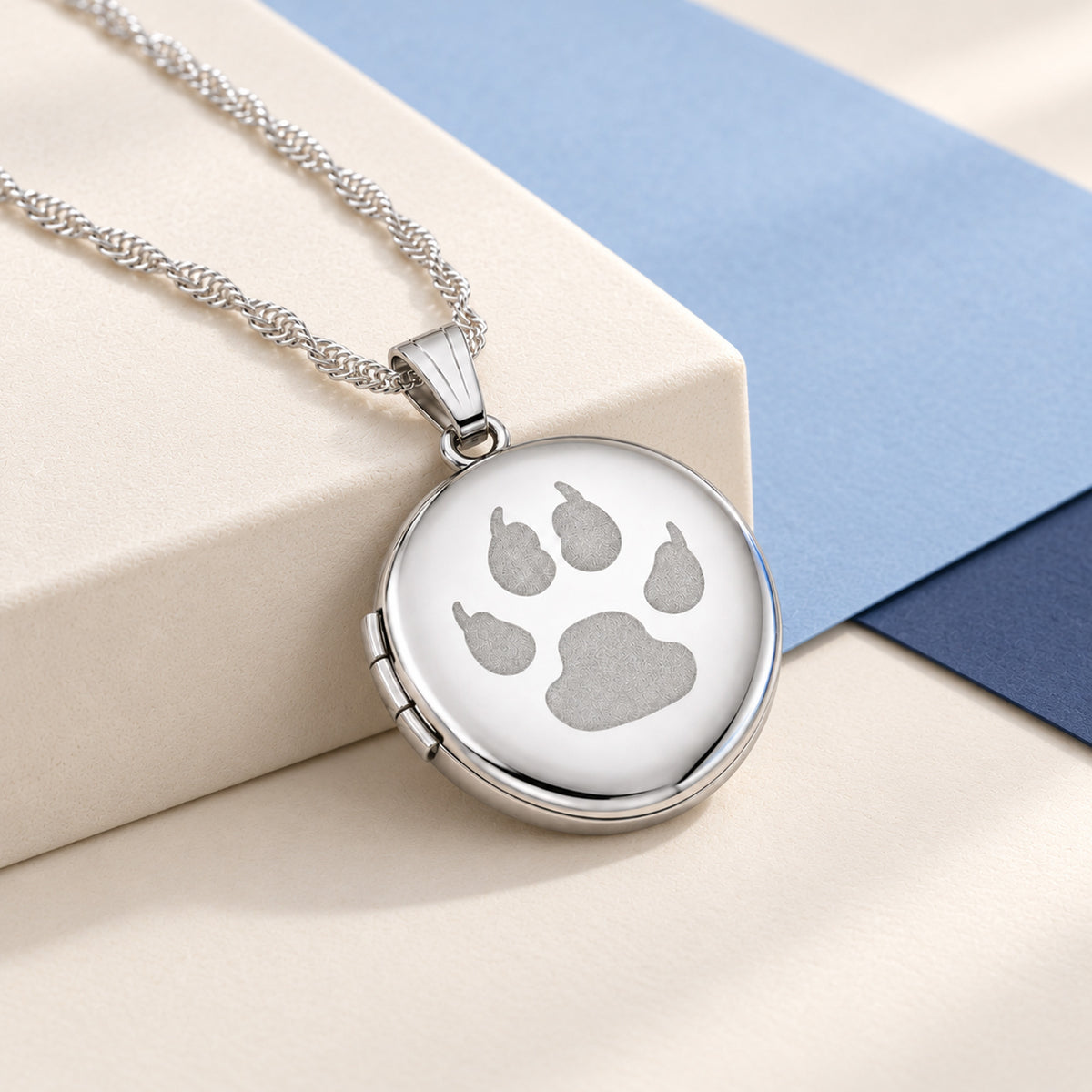 Cat Paw Print Round Photo Locket - lifestyle