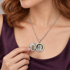 Cat Paw Print Round Photo Locket - on model