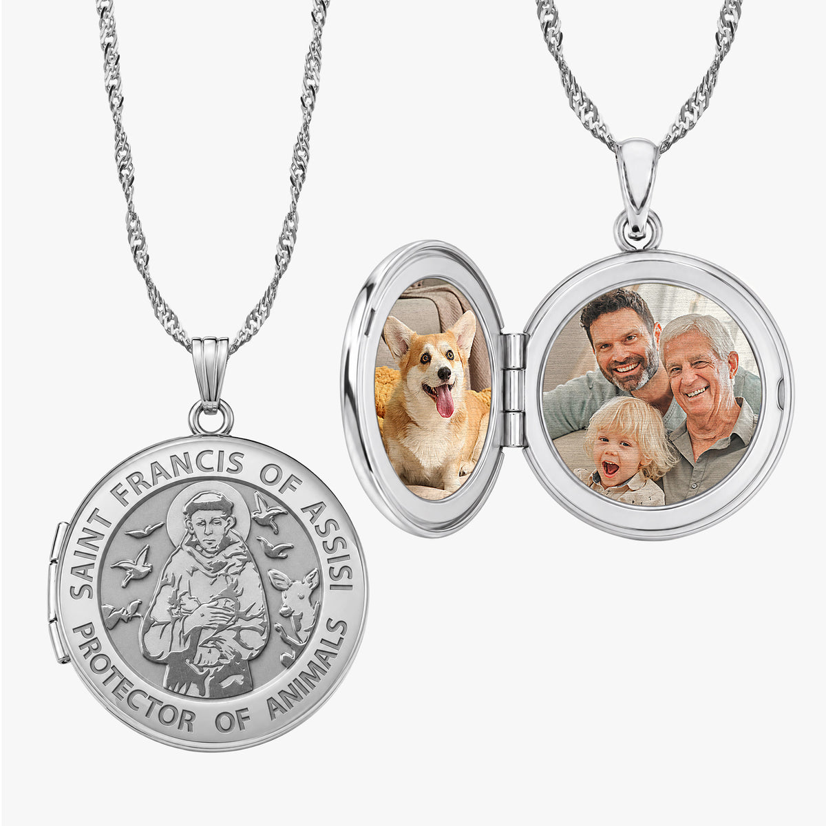 St. Francis Round Photo Locket