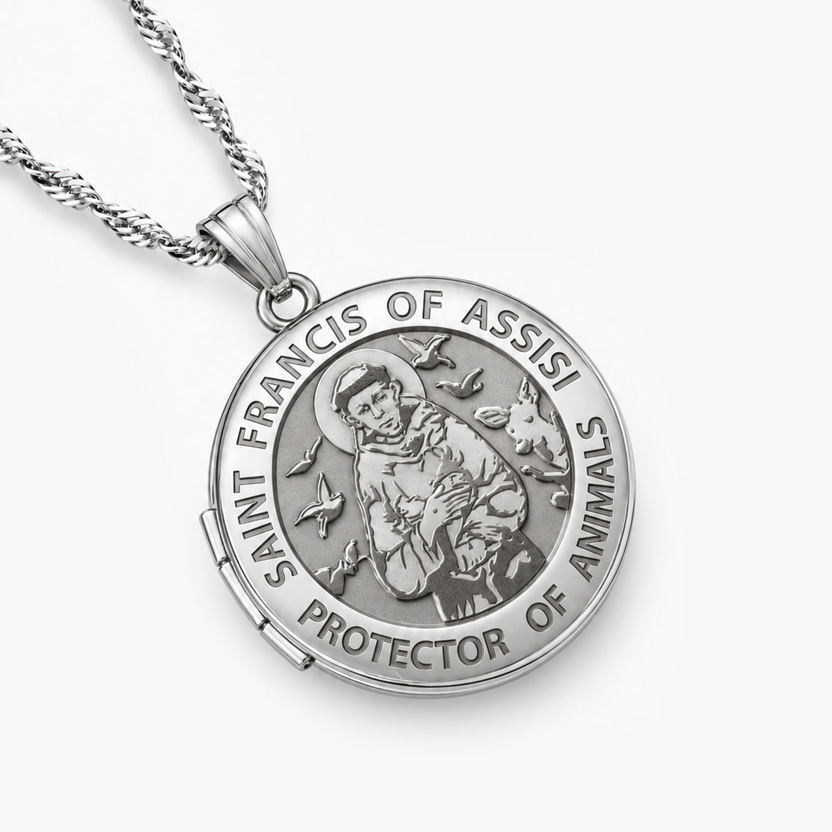 St. Francis Round Photo Locket
