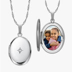 Diamond Oval Photo Locket
