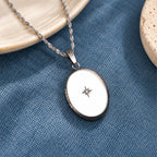 Diamond Oval Photo Locket - lifestyle