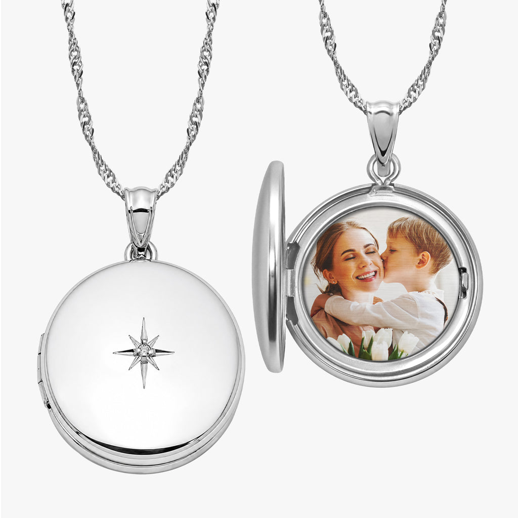 Diamond Round Photo Locket