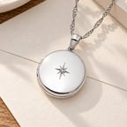Diamond Round Photo Locket - lifestyle