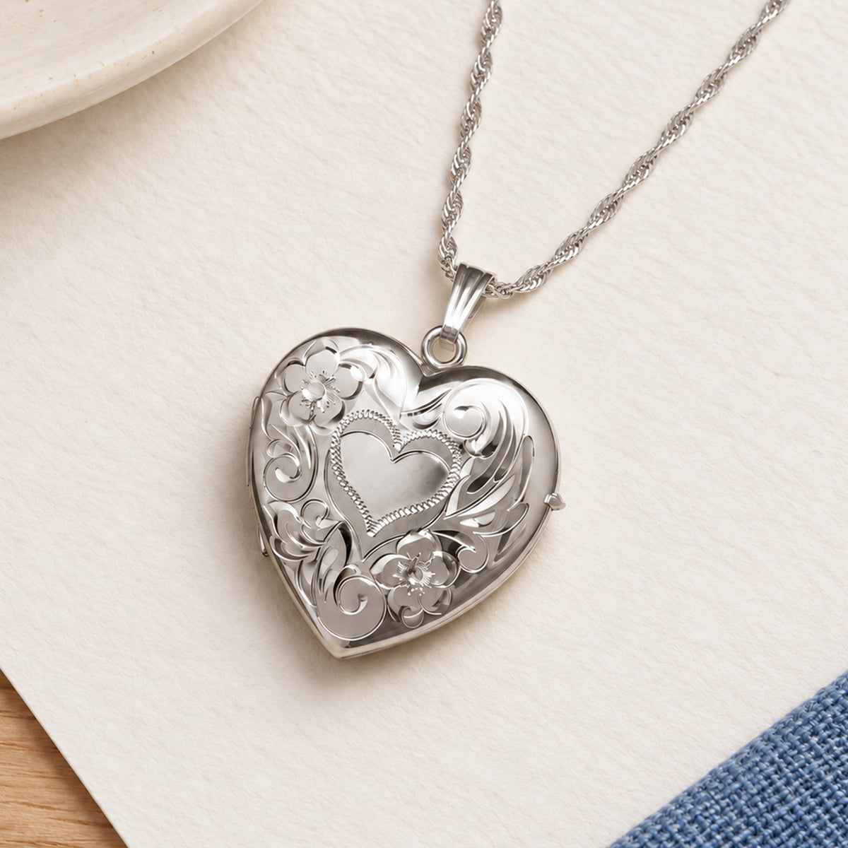 Heart Four Photo Locket - lifestyle