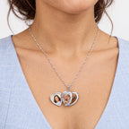 Heart Four Photo Locket - on model
