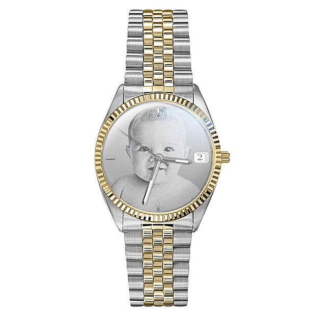 Men's Custom Swiss Quartzline Photo Laser Watch