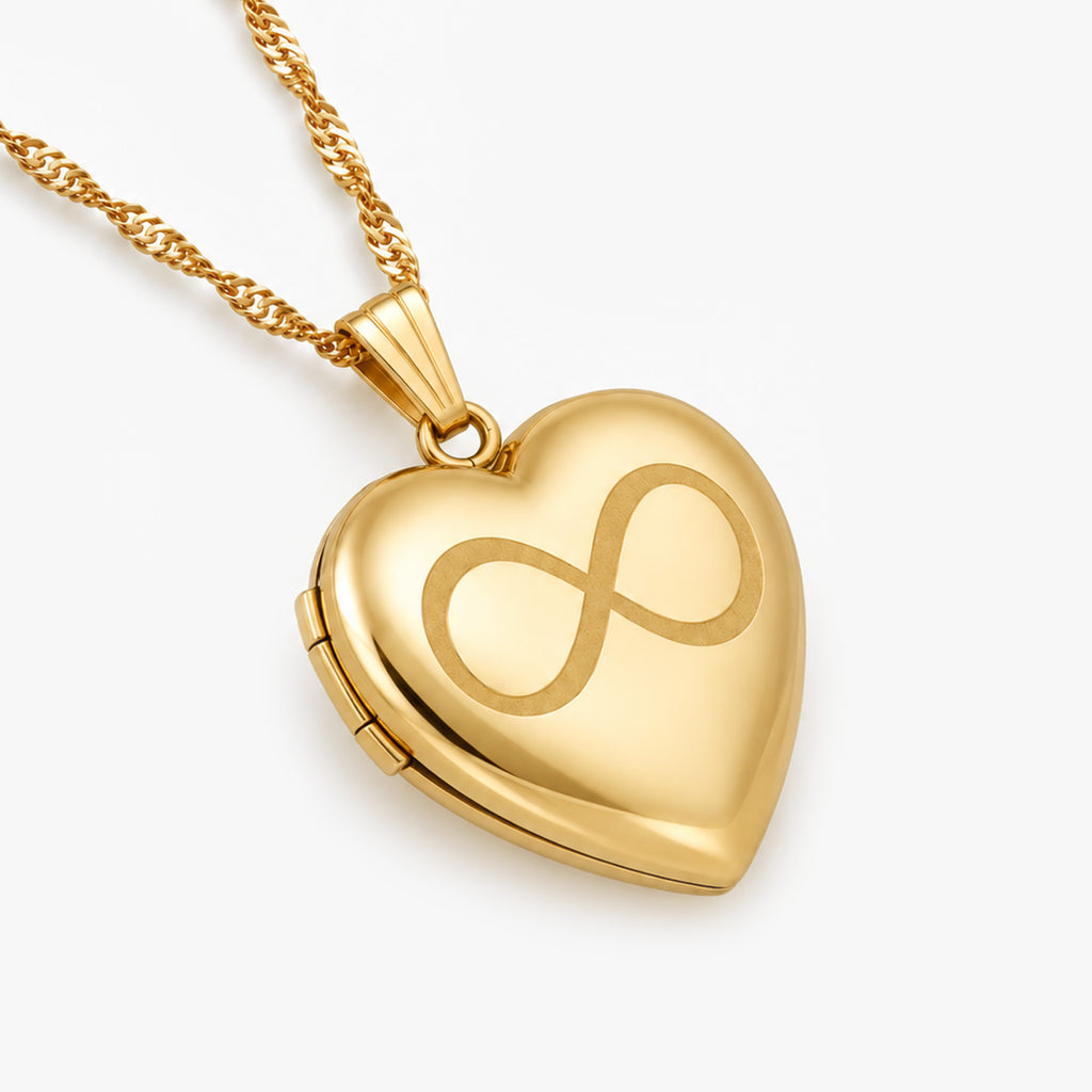 14K Gold-Filled Infinity Heart Photo Locket