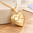 14K Gold-Filled Infinity Heart Photo Locket - lifestyle