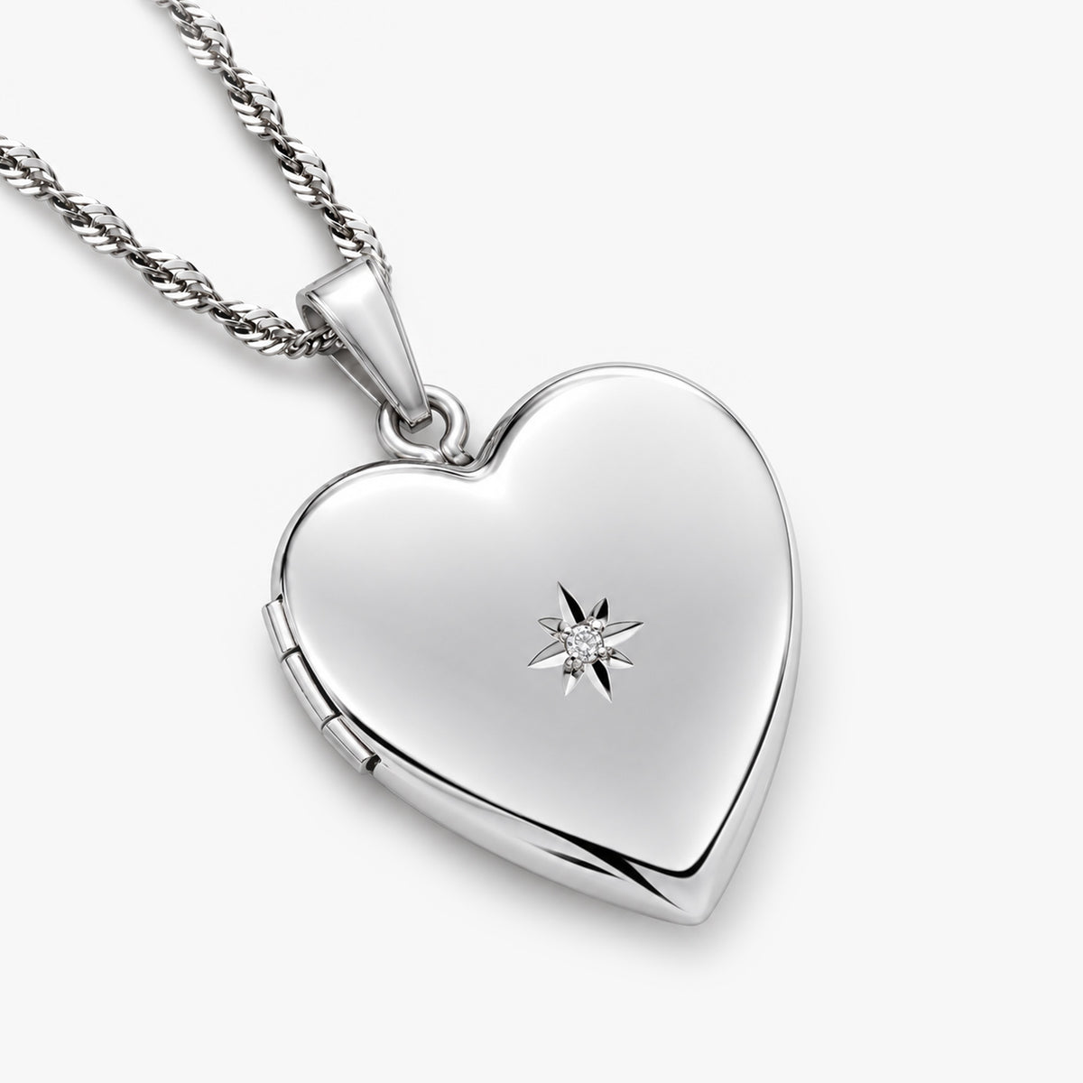 Diamond Heart Photo Locket