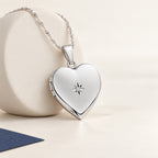Diamond Heart Photo Locket - lifestyle