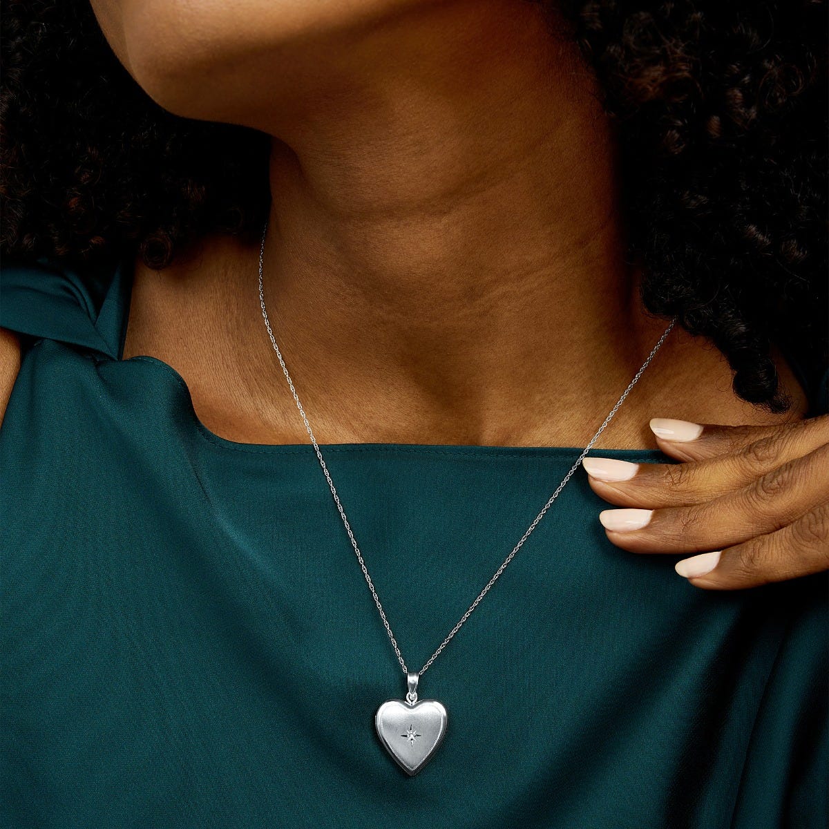 Diamond Heart Photo Locket