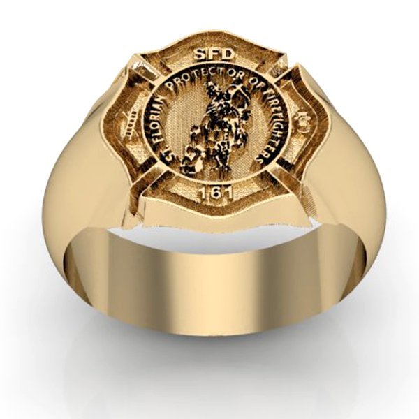 Side view of the Saint Florian fire badge ring (PG71195, secondary photo 2)