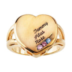3 Stone Mother's Personalized Heart Ring