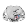 3 Stone Mother's Personalized Heart Ring