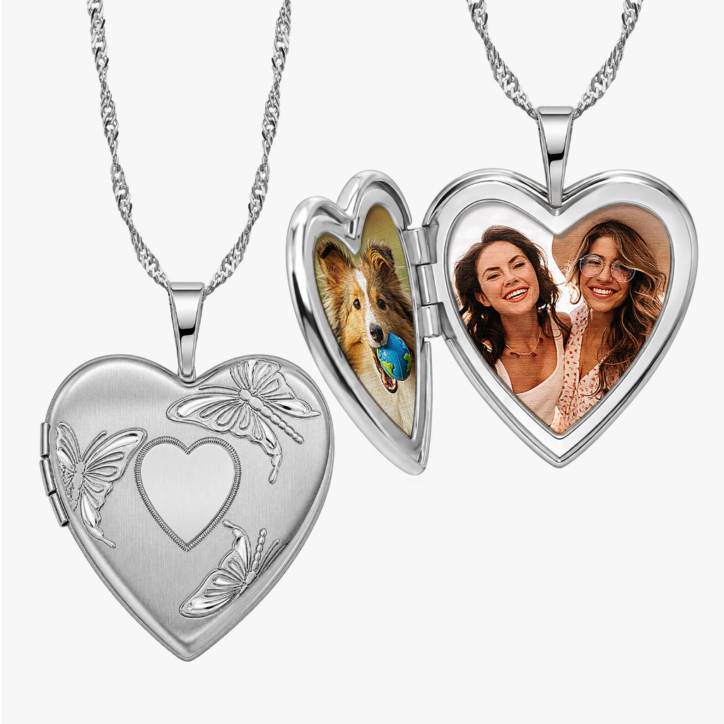 Butterfly Heart Photo Locket
