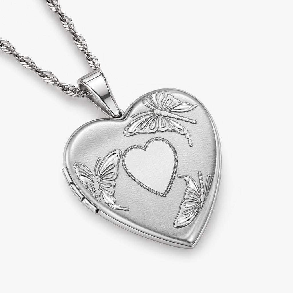 Butterfly Heart Photo Locket