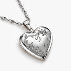 Floral Vine Heart Photo Locket