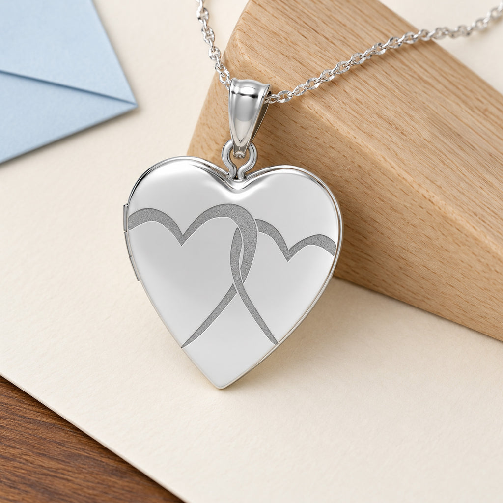 Interlocking Hearts Heart Photo Locket - lifestyle