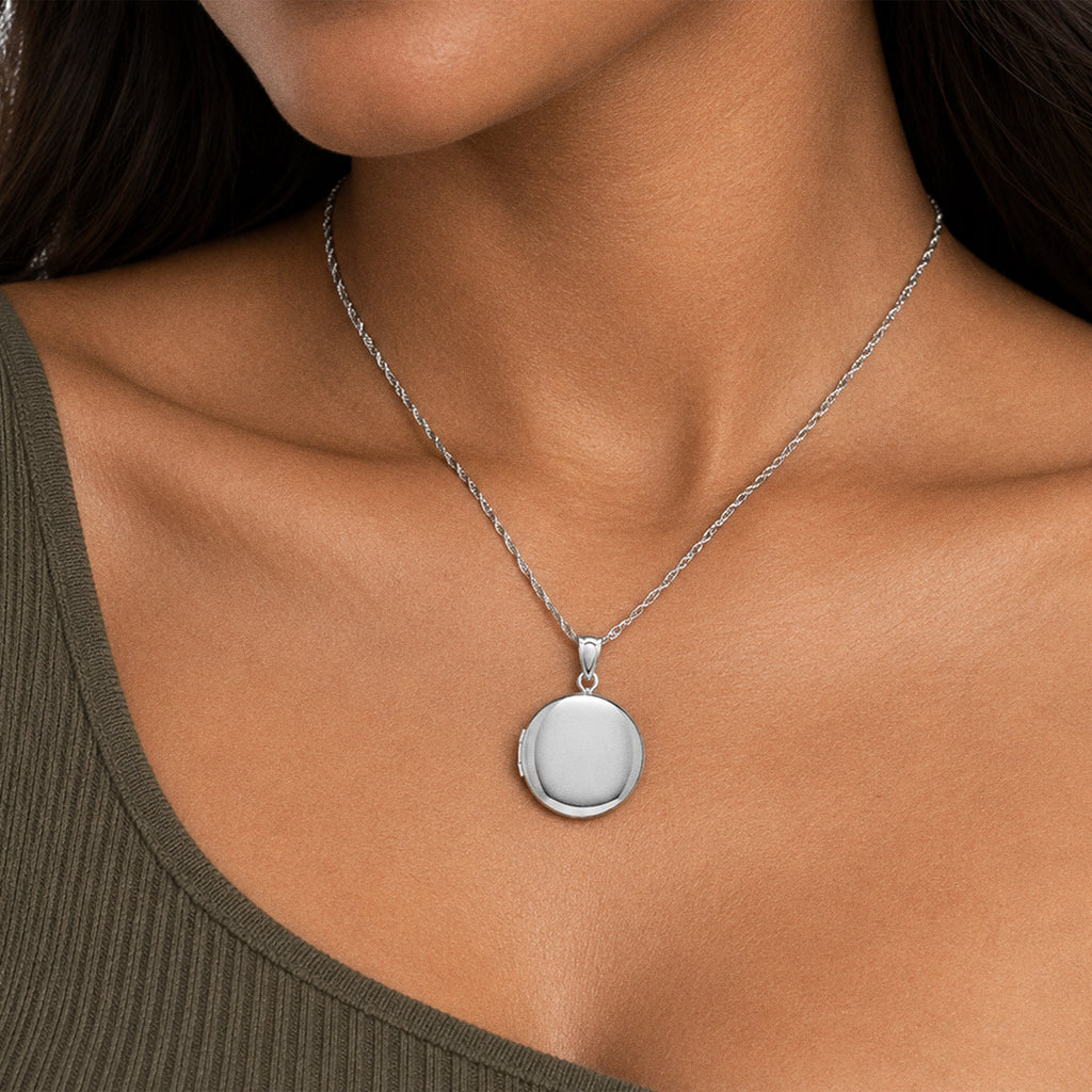 Build Your Own 2-Picture Round Locket - on model